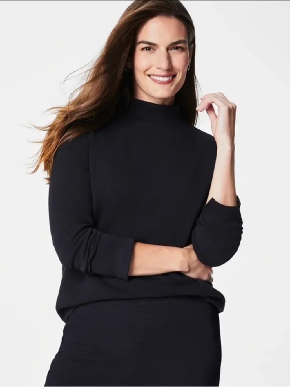 NWOT Spanx Airessetials Mock Neck Top Small Athleisure UPF 50+ Outdoor Stretchy